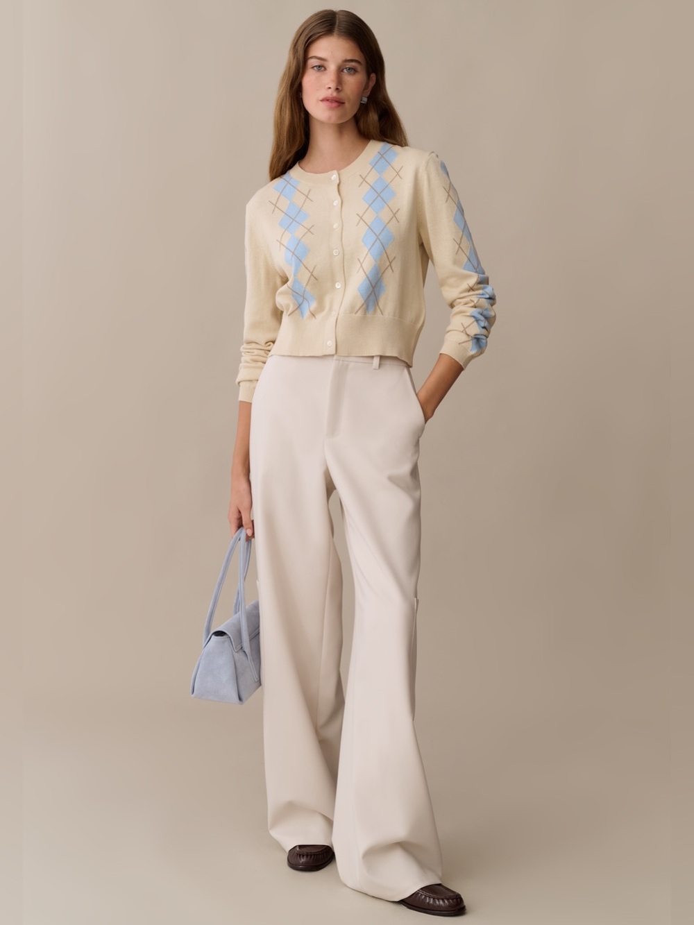NWT CAARA x Few Moda Henrietta Cotton Argyle Cardigan XS